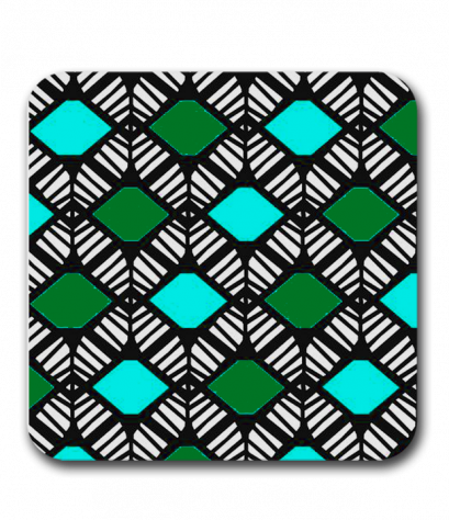 ที่รองแก้วทรงเหลี่ยม Fuchsia diamonds pattern